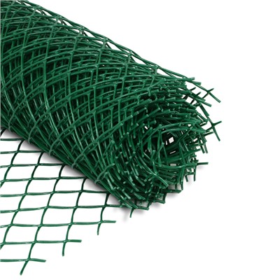 Сетка садовая, 1×10 м, ячейка ромб 40×40 мм, пластиковая, зелёная, Greengo, в рулоне