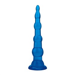 Голубая анальная елочка на присоске Anal Beads With Suction Base - 17,1 см.