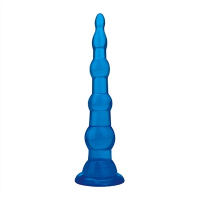 Голубая анальная елочка на присоске Anal Beads With Suction Base - 17,1 см.