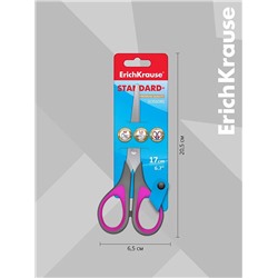 Ножницы ErichKrause Standard+, 17 см, с улучшенной двойной заточкой, ручки с противоскользящими резиновыми вставками, МИКС
