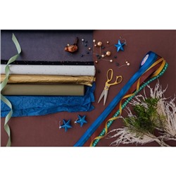 Лента атласная «Олени», 15 мм, 23±1 м, зелёная