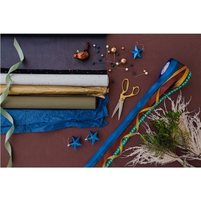 Лента атласная «Олени», 15 мм, 23±1 м, зелёная