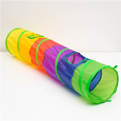 Туннель для кошек с игрушкой, 120×25 см, разноцветный