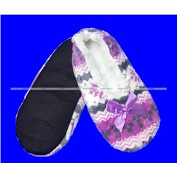 6 ПАР - Носки-тапочки внутри с мехом "Снежинки" женские