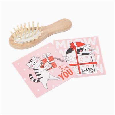 Набор подарочный новогодний «Merry catmas» полотенце и аксессуары (5 предметов)