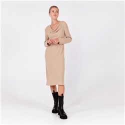 Платье миди женское MINAKU: Green trend, бежевое, размер 46