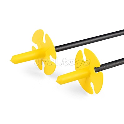 Игровые лыжи "Вираж-спорт" (игрушка детская) 100/100 см, унив.крепление, с палками стеклопластик (в сетке)