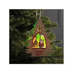 Подвеска световая «Дед Мороз», 13×3×18 см, 6 LED, от батареек, свечение тёплое белое