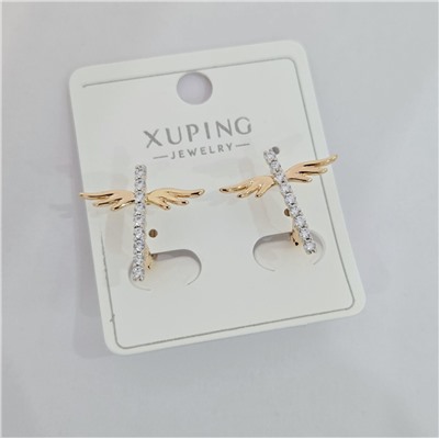 Серьги коллекция "Xuping" покрытие позолота, вставка: фианиты, арт.004.083