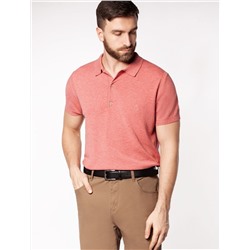 Поло тонкой вязки из хлопка с эффектом меланж