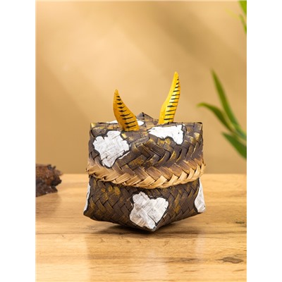 Корзинка «Бычок», 10×10×13 см, бамбук