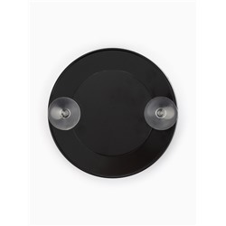 Зеркало макияжное, увеличение ×10, на присосках, d=9 см, чёрное