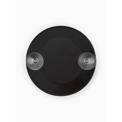 Зеркало макияжное, увеличение ×10, на присосках, d=9 см, чёрное