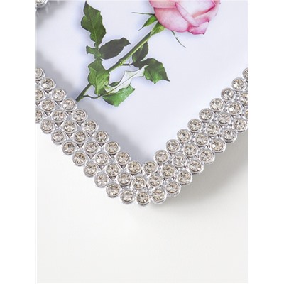 Фоторамка для фото 10×15 см «Пояс из страз», пластик под серебро, 17.5×12.5 см