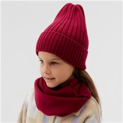 Шапка детская KAFTAN со снудом, фуксия, размер 44-48