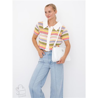 Сумка женская кожаная 0529C white Polina&Eiterou  в Новосибирске