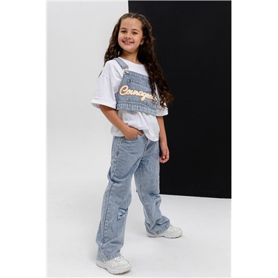 Костюм 28031 детский (Белый/джинс)