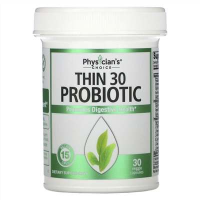 Physician's Choice, Thin 30 Probiotic, 15 Billion, 30 Vegetarian Capsules
