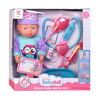 Пупс "Леночка" с набором доктора, в коробке