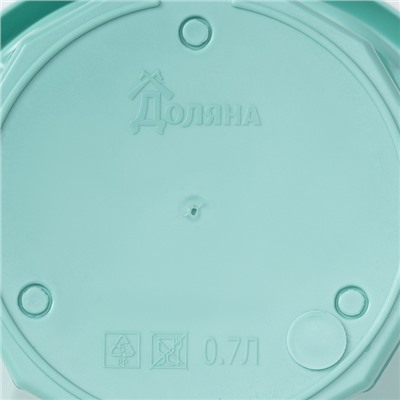 Горшок для цветов с поддоном Доляна «Эрика», 0.7 л, цвет бирюзовый