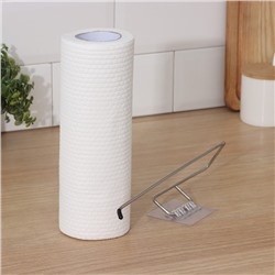 Салфетки в рулоне многоразовые безворсовые в наборе с держателем Доляна, 50 шт., 25×25 см, белые