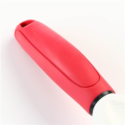 Расчёска для шерсти с вращающимися зубчиками Пижон Premium, 9.5×17 см, красная