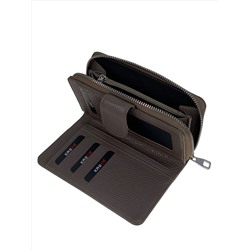 Женское портмоне из натуральной кожи, цвет серо-коричневый