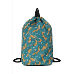 Мешок для обуви объемный Лисы, зеленый фон НАТАЛИ, 876424