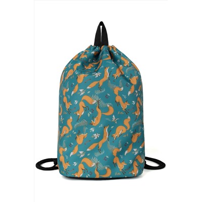 Мешок для обуви объемный Лисы, зеленый фон НАТАЛИ, 876424