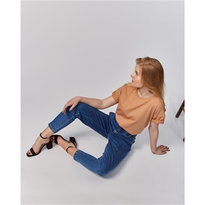 Футболка женская MINAKU OVERSIZE FIT: рыжая, р-р 46