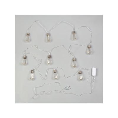 Гирлянда «Нить» 3 м с насадками «Лампа», IP20, прозрачная нить, 80 LED, свечение тёплое белое, 8 режимов, 220 В