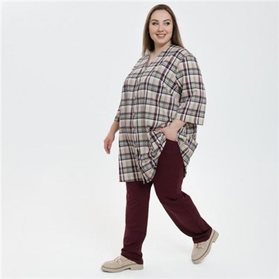 Рубашка "Виктория" коричневый клетка