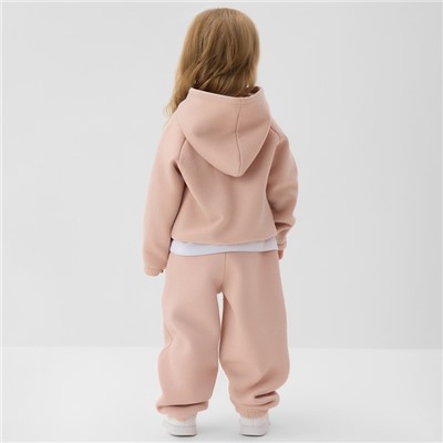 Толстовка (худи) детская MINAKU: Exclusive print, пудровая, Oversize, рост 104 см