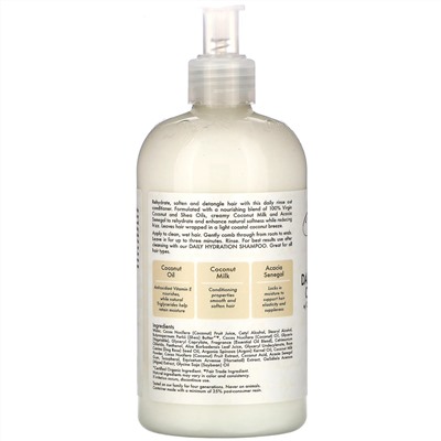 SheaMoisture, 100% кокосовое масло первого отжима, кондиционер для ежедневного увлажнения, 384 мл (13 жидких унций)