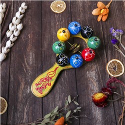 Сувенирный музыкальный инструмент «Маракас с шариками и пластинами», радужный, 25×13×5 см, МИКС