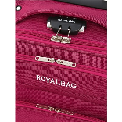 Чемодан на колёсах Royalbag маленький 46 л (S), на молнии, с увеличением, кодовый замок, 4 колеса, розовый
