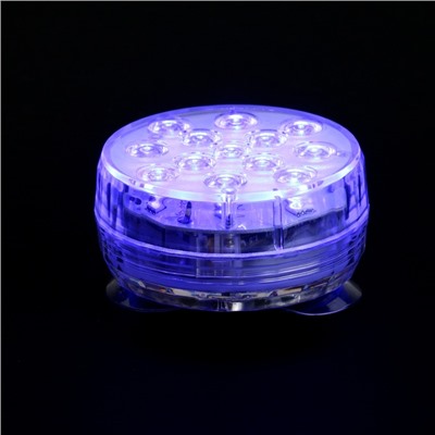 Светильник подводный с ПДУ, 13 LED, 4 Вт, IP68, RGB, таймер, от батареек 3*AAA (не в компл.)