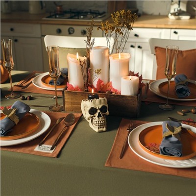 Скатерть «Этель» Kitchen 150×110 см, 100% хлопок, саржа 220 г/м², зелёная