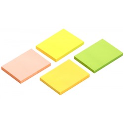 Бумага для заметок с клеевым краем 51х38 мм 50л 4 цв неон ассорти IFSNS5138-4N inФОРМАТ