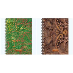 Скетчбук А5 60л твердая обложка на спирали "Green Jungle Batik" 100 гр. 3121 Полином