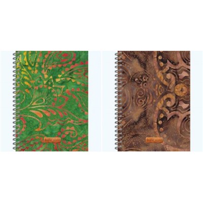 Скетчбук А5 60л твердая обложка на спирали "Green Jungle Batik" 100 гр. 3121 Полином