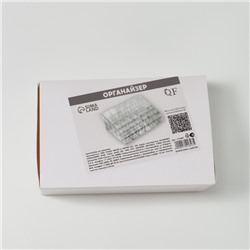 Органайзер для хранения косметики, 24 секции, 14.5×9.5×7.5 см, прозрачный