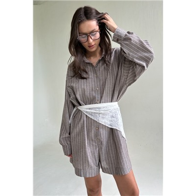 Комбинезон  MIX091/04/Кофе, белый