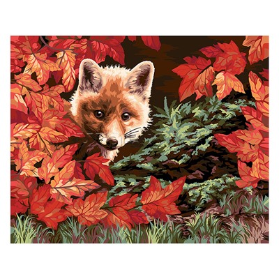 Набор для раскрашивания по номерам 40х50 "Хитрый лисёнок"