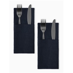 Набор конвертов для приборов Home collection blue-2 шт., 22×10 см, 100% лён