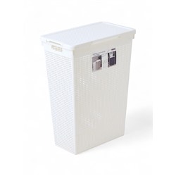 УЦЕНКА Корзина для белья с крышкой 50л 45х26х61,5см "Лофт" прямоуг, цвет белый