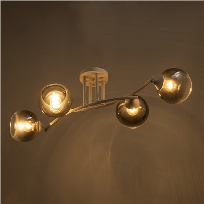 Светильник потолочный BayerLux «Снежа», люстра 4хЕ27, 40 Вт, белый, 81×33×21 см