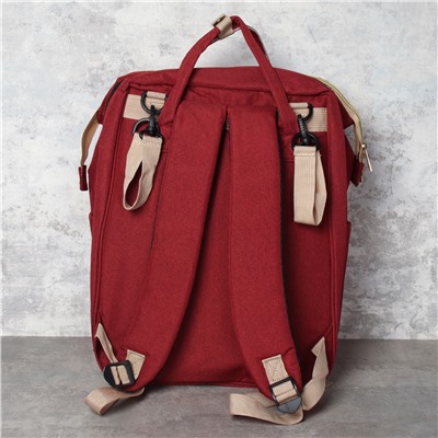 Рюкзак женский для мам, сумка на коляску для прогулок 31х20х40 см бордовая / MX-2 /трансформер