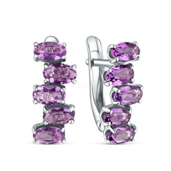 Кольцо из серебра с аметистом родированное 1-2050-5-1р401