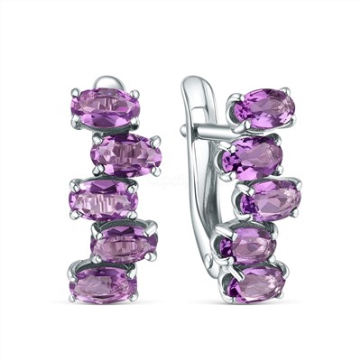 Кольцо из серебра с аметистом родированное 1-2050-5-1р401